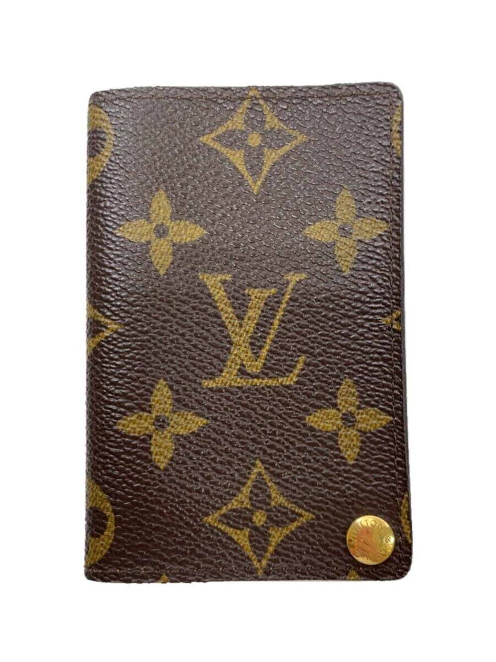 LOUIS VUITTON Porte Wallet Cartes Credit Pression Monogram Canvas Brown